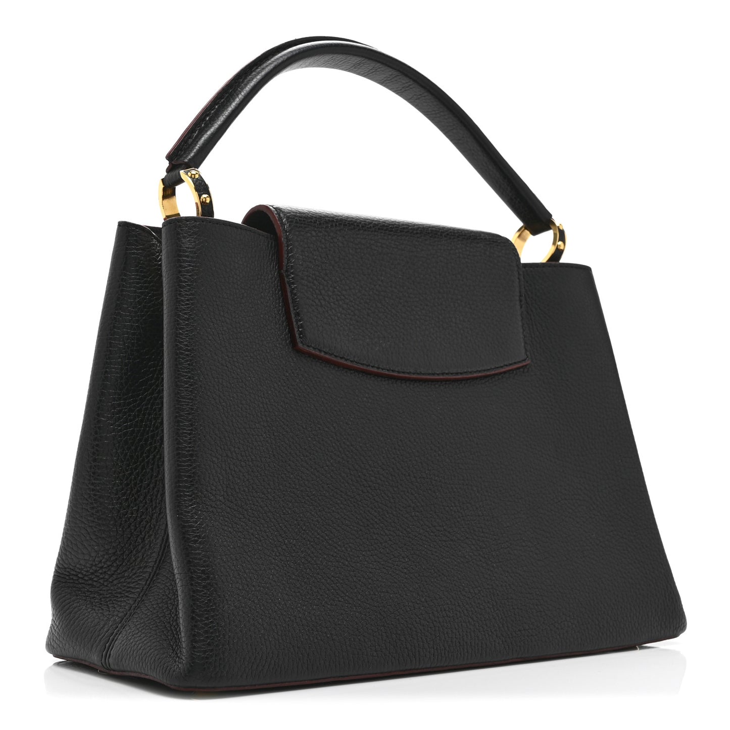 Taurillon Capucines MM Black Fuchsia