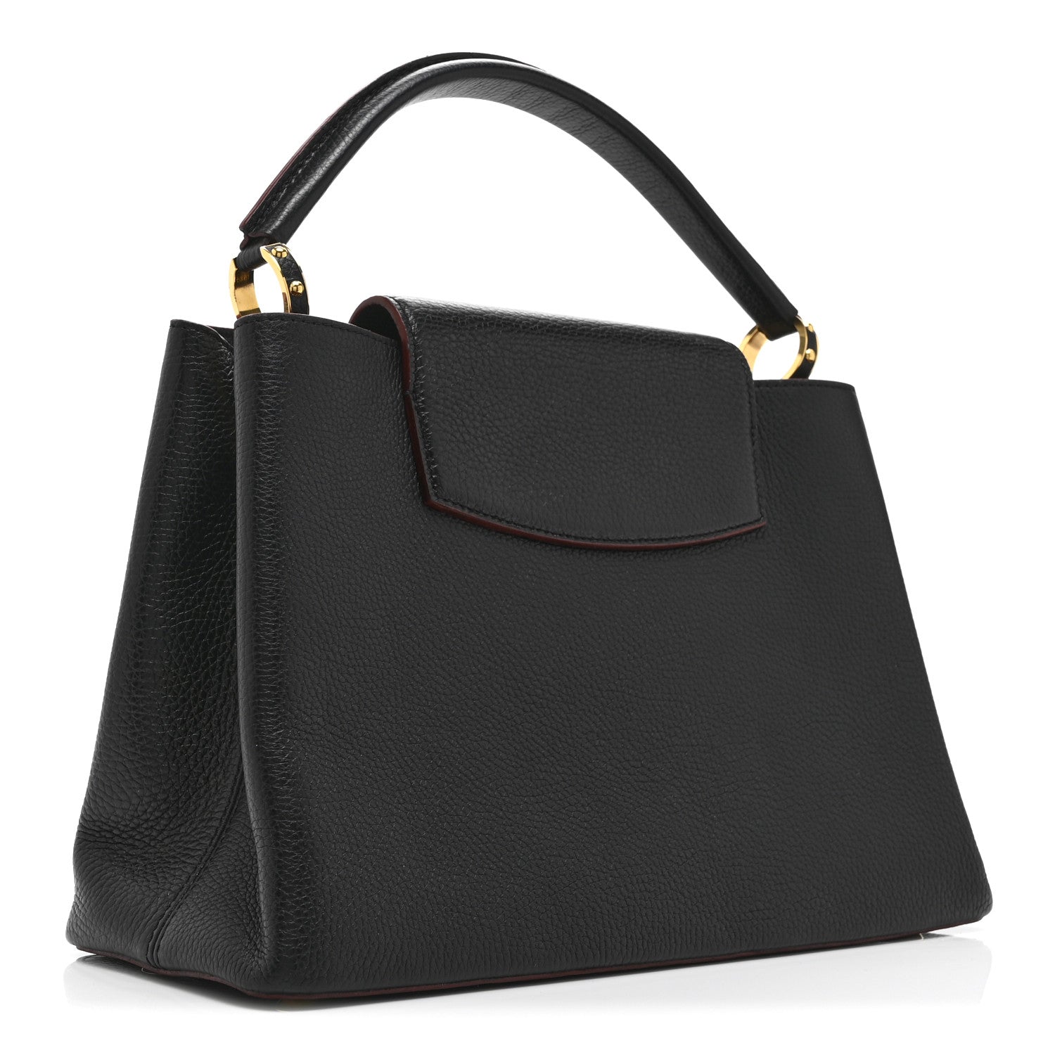 Louis Vuitton Taurillon Capucines MM Black Fuchsia 3 of 10