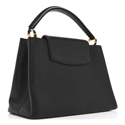 Louis Vuitton Taurillon Capucines MM Black Fuchsia 3 of 10