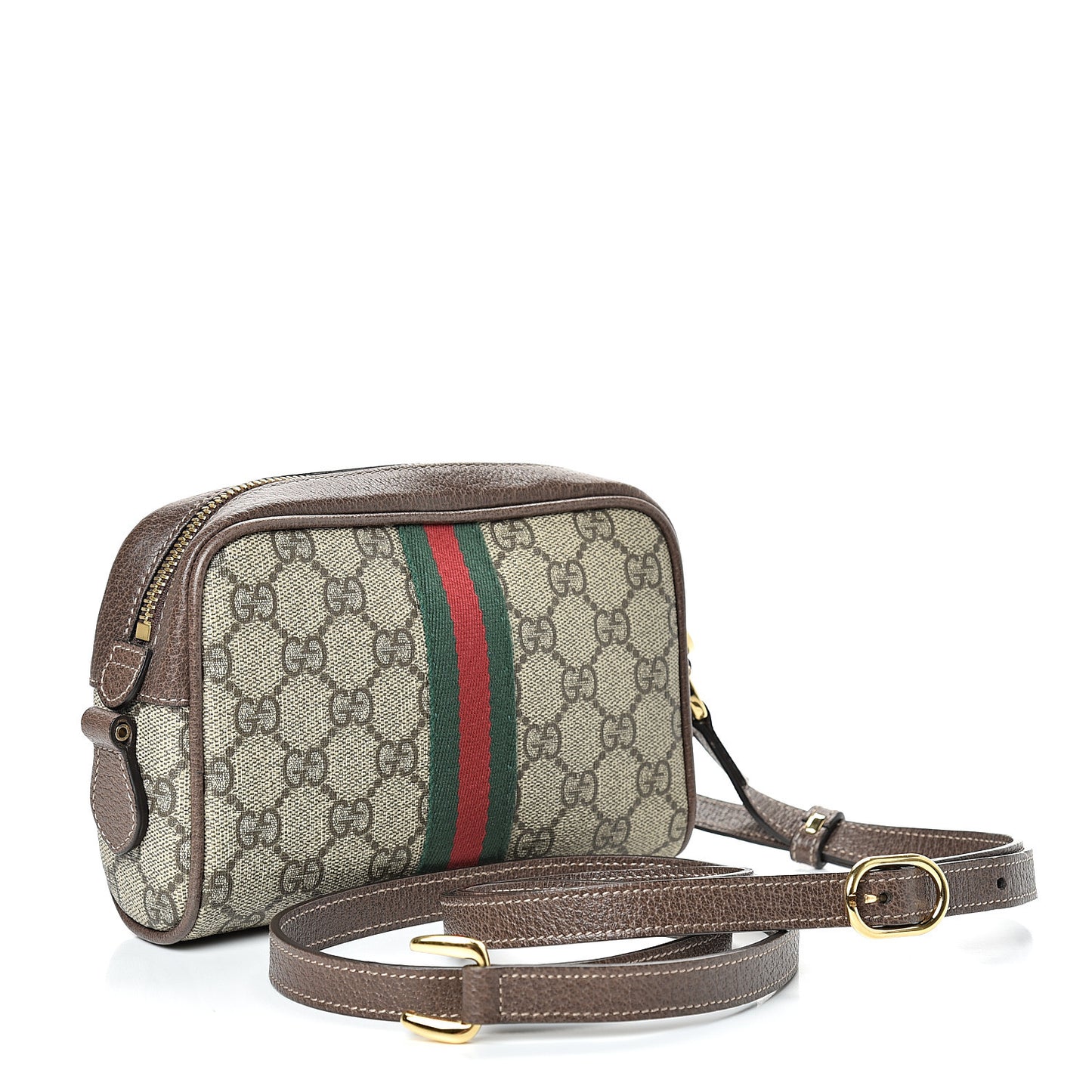 GG Supreme Monogram Web Mini Ophidia Shoulder Bag Brown