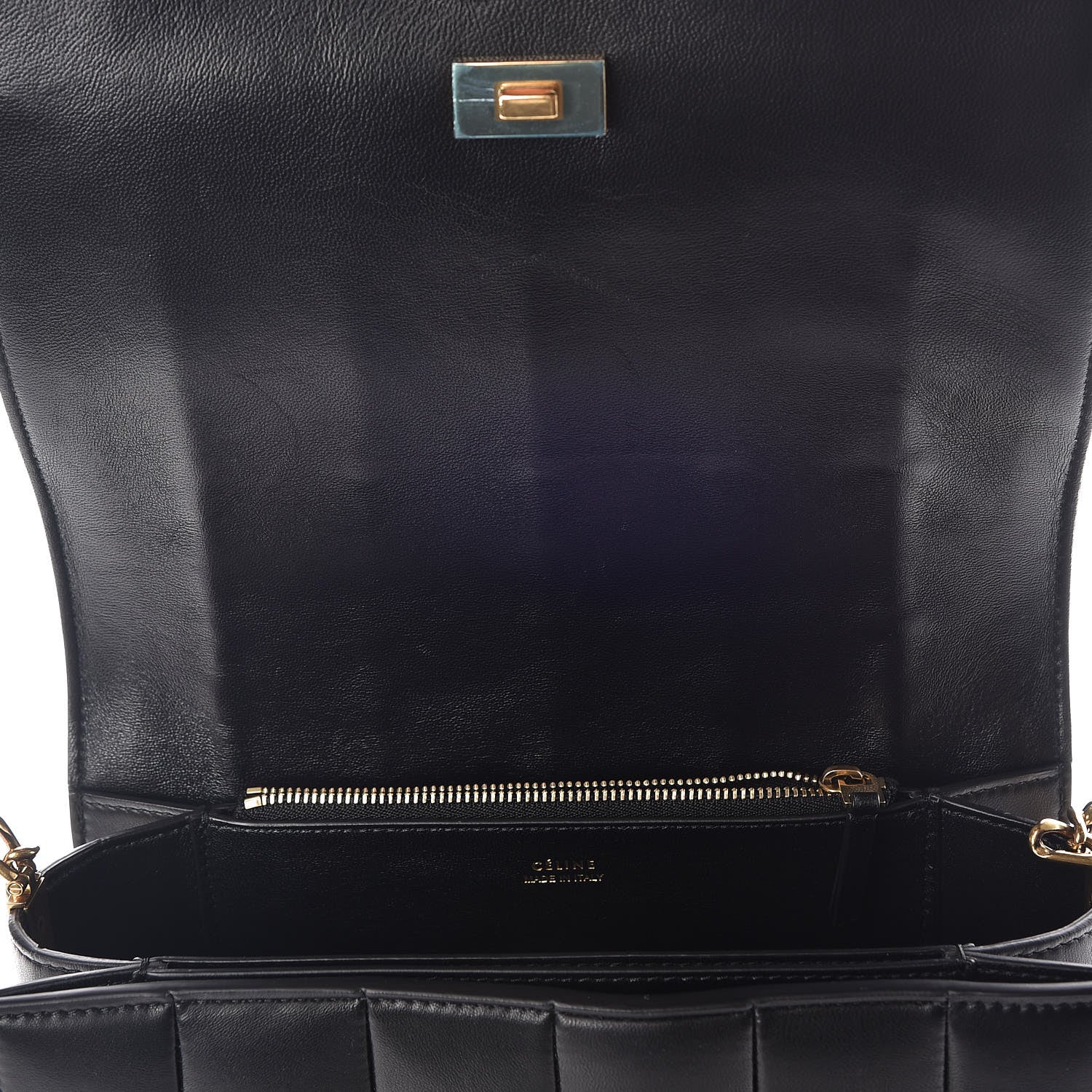 Celine Lambskin Quilted Shoulder Bag Black 9 of 11
