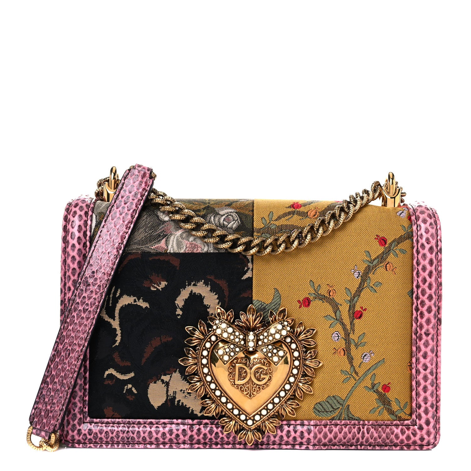 Dolce & Gabbana Ayers Fabric Patchwork Devotion Crossbody Bag Multicolor 1 of 15