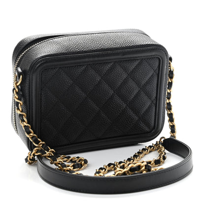 Chanel Caviar Quilted CC Filigree Vanity Clutch With Chain Black 3 of 9