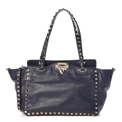 Valentino Garavani Vitello Small Rockstud Tote Marine 1 of 11