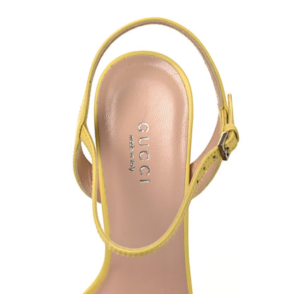 Gucci Calfskin GG Marmont Ankle Wrap 30/115mm Platform Sandals 36.5 Banana 7 of 9