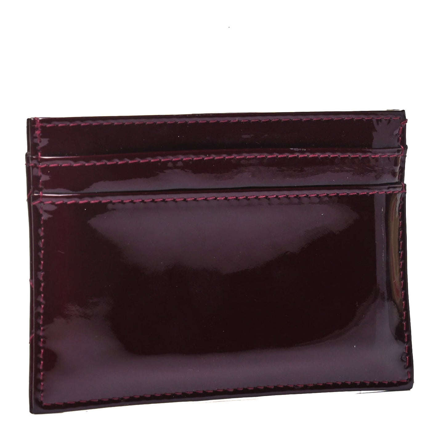 Patent Quilted Brilliant Card Holder Light Burgundy