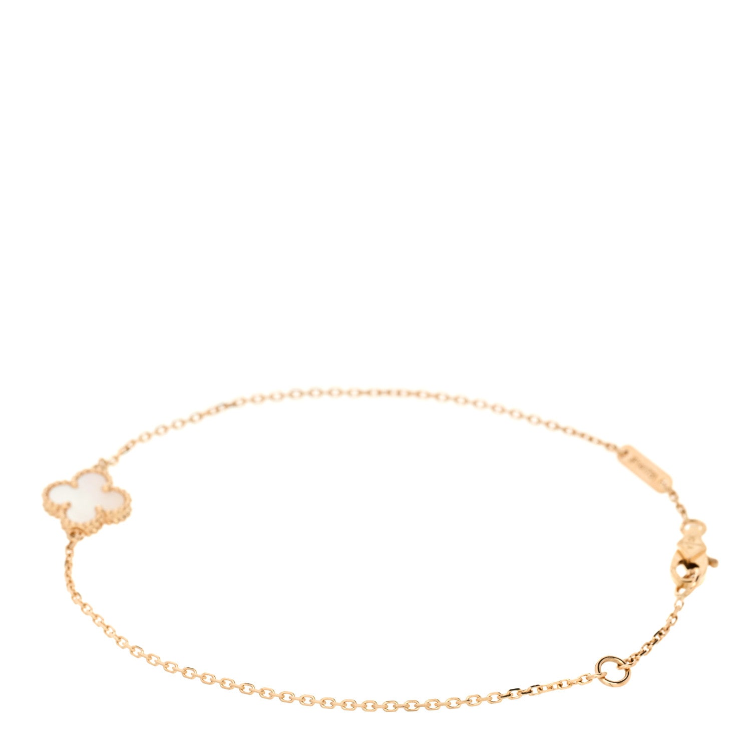 Van Cleef & Arpels 18K Yellow Gold Mother of Pearl Sweet Alhambra Bracelet 2 of 5
