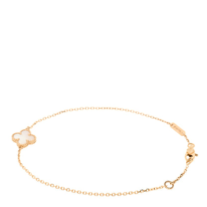 Van Cleef & Arpels 18K Yellow Gold Mother of Pearl Sweet Alhambra Bracelet 2 of 5