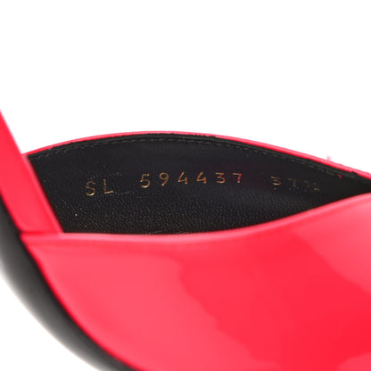 Saint Laurent Patent Anja 105 Ankle Strap Pointed Pumps 37.5 Fuxia Fluo 8 of 9