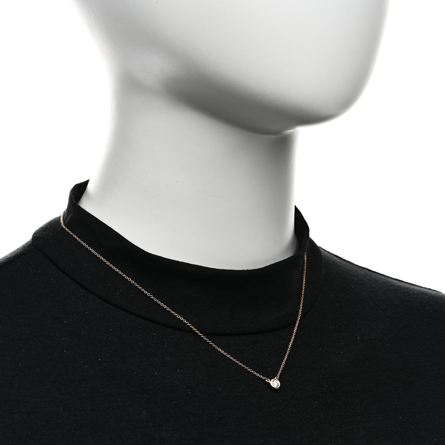 18K Rose Gold Diamond .17ct Elsa Peretti Diamonds by the Yard Pendant Necklace