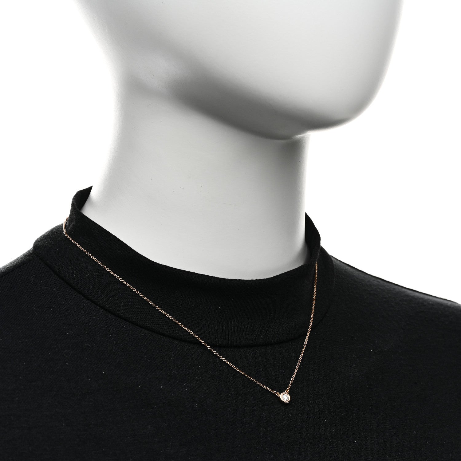 Tiffany 18K Rose Gold Diamond .17ct Elsa Peretti Diamonds by the Yard Pendant Necklace 2 of 6