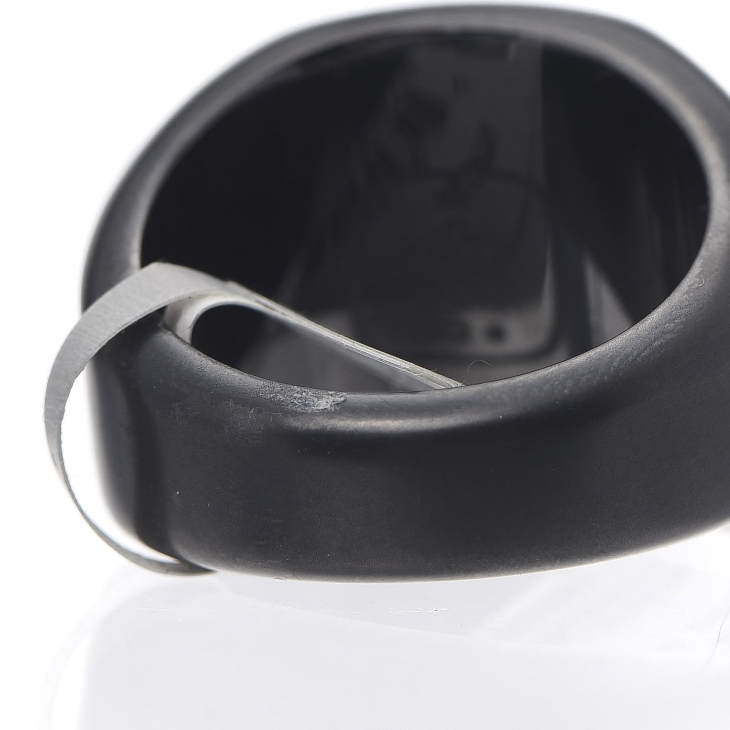Black Titanium Meteorite Faceted Cushion Signet Ring 62 10