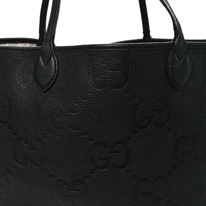 Gucci Monogram Jumbo GG Calfskin Web Large Shopping Tote Black 9 of 12