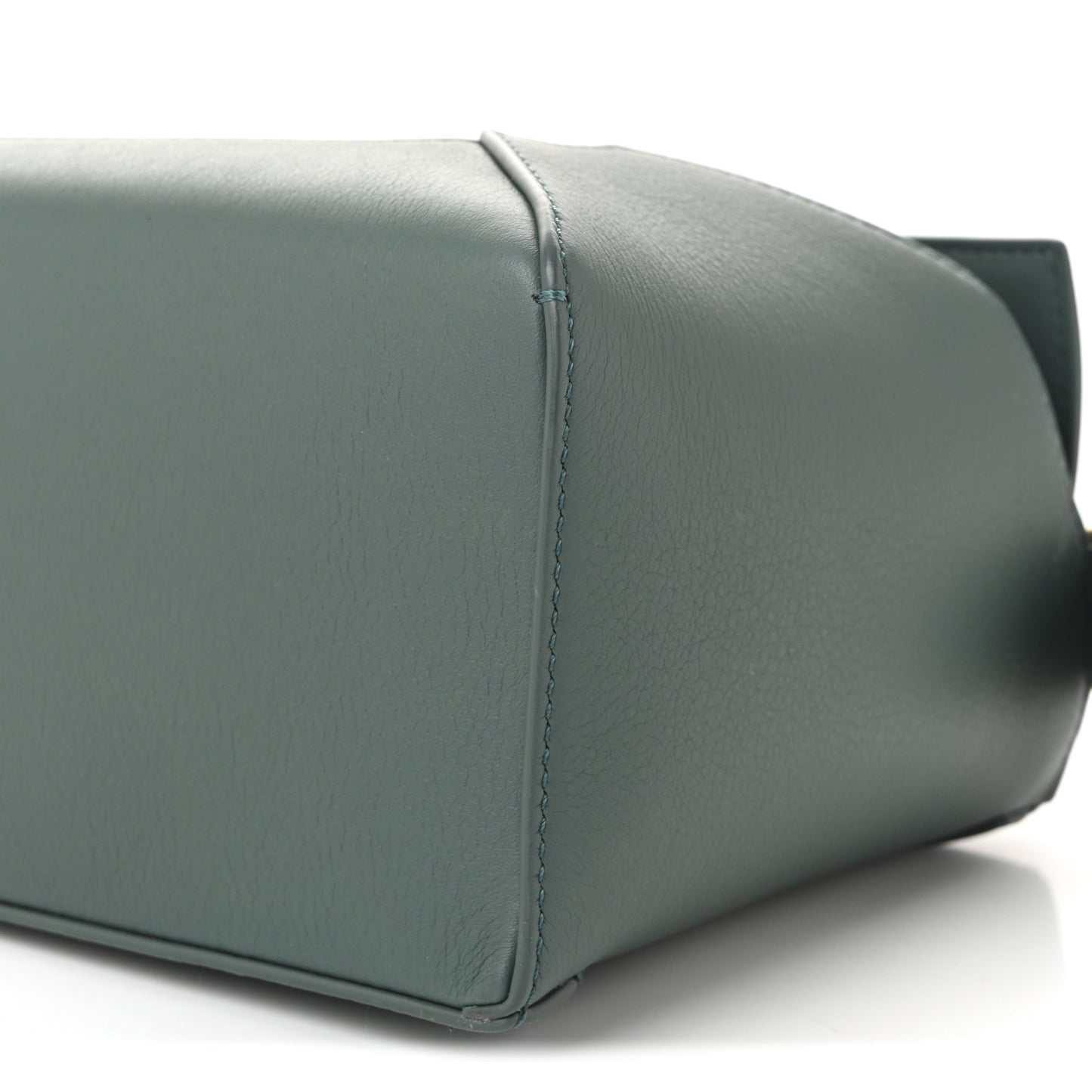 Calfskin Small Puzzle Edge Bag Bottle Green