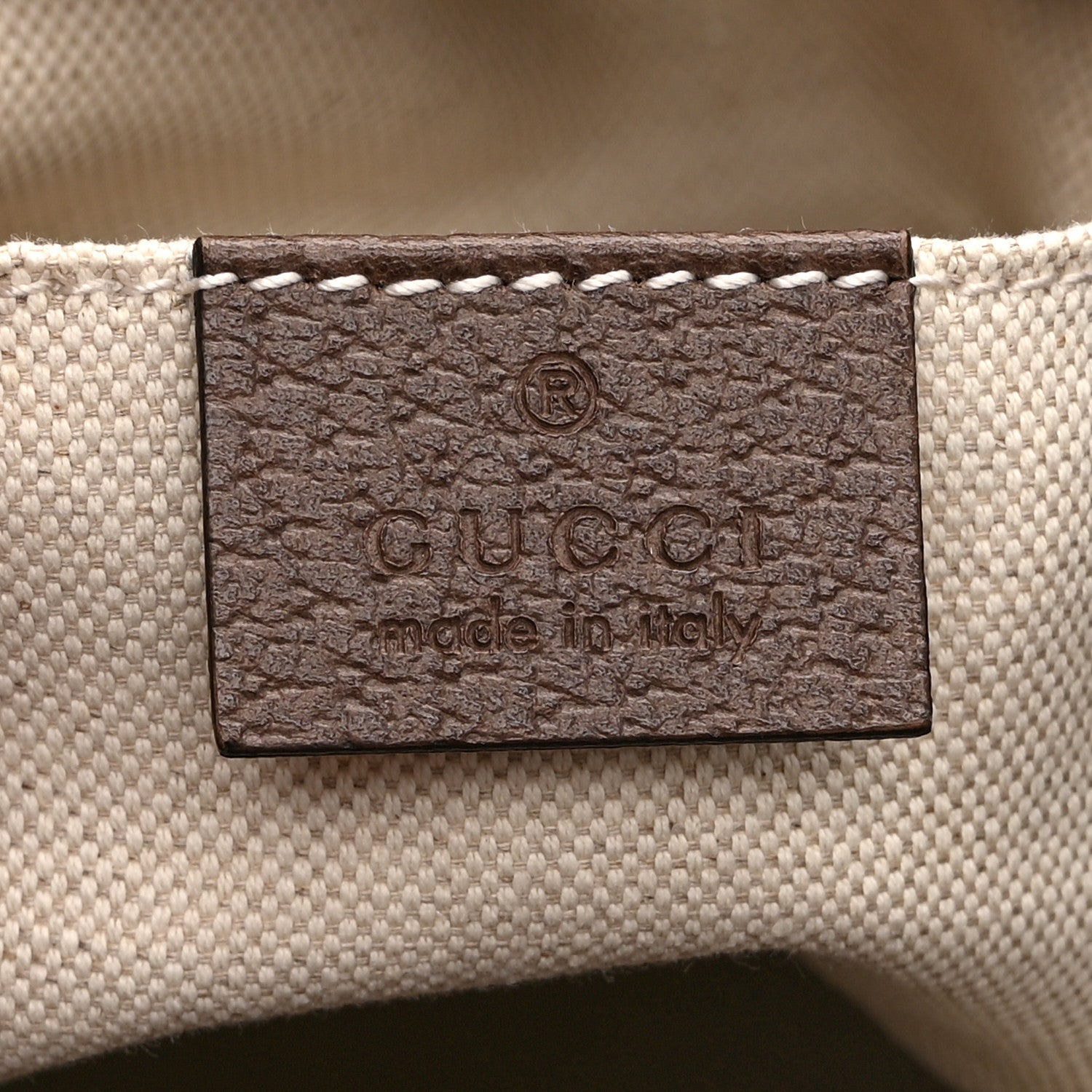 Gucci GG Supreme Monogram Neo Vintage Drawstring Bucket Backpack Beige New Acero Crop 6 of 11