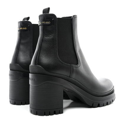 Prada Vitello Montana Lug Sole Chelsea 55mm Boots 37 Black 4 of 8