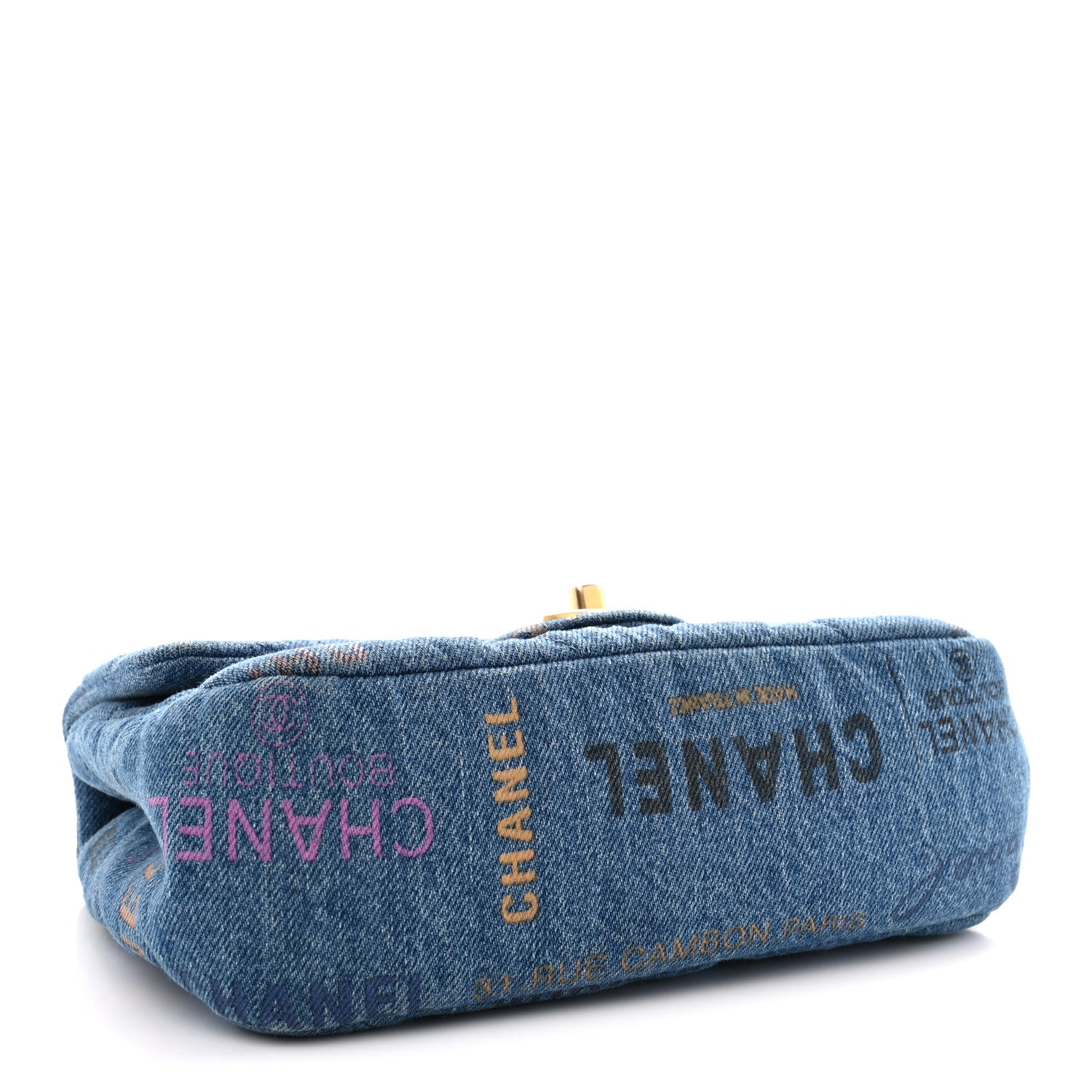 Chanel Denim Quilted Mini Denim Mood Rectangular Flap Blue Multicolor 4 of 10