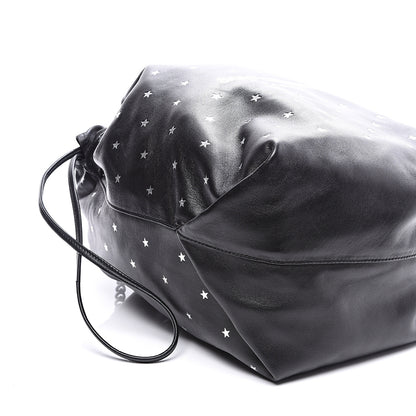 Saint Laurent Lambskin Star Printed Teddy Drawstring Bag Black 9 of 12
