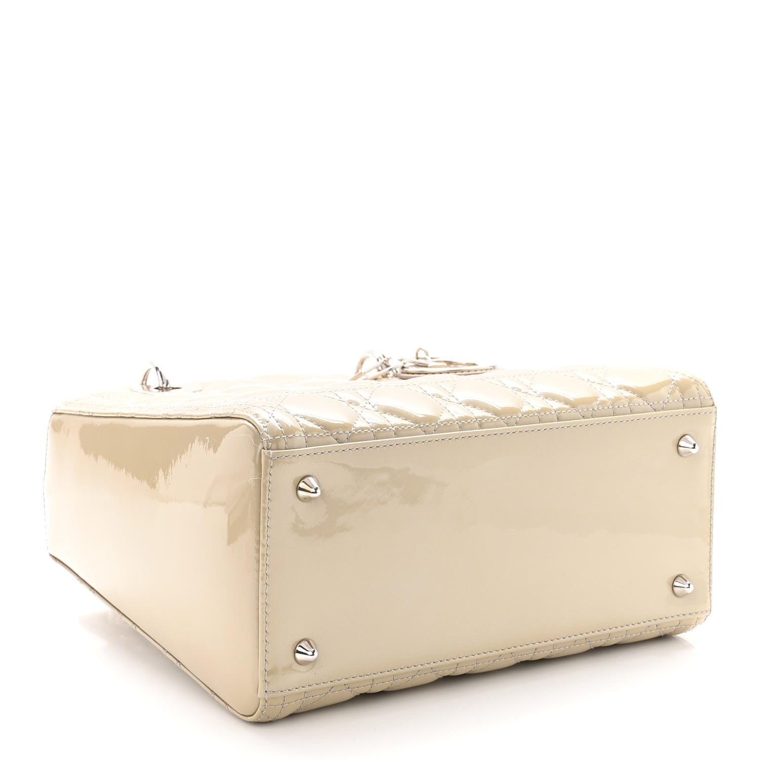 Christian Dior Patent Cannage Medium Lady Dior Beige 3 of 9