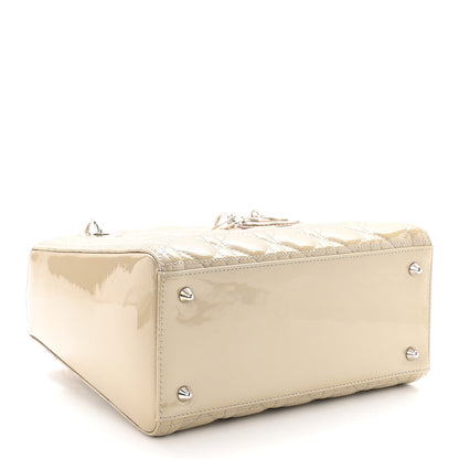 Christian Dior Patent Cannage Medium Lady Dior Beige 3 of 9