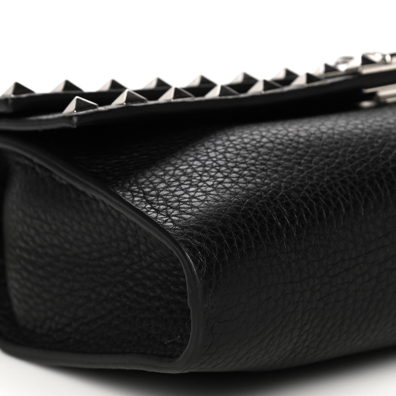 Valentino Garavani Grainy Calfskin Rockstud Double Flap Crossbody Bag Black 8 of 18