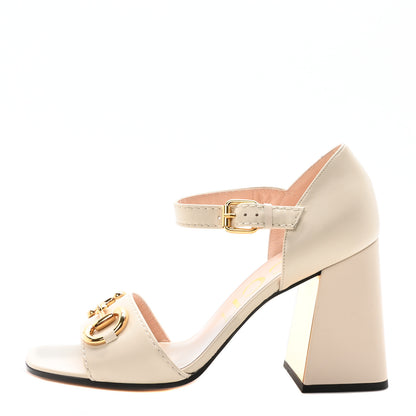 Gucci Nappa Horsebit Cross Strap 95mm Sandals 41.5 Mystic White 1 of 7