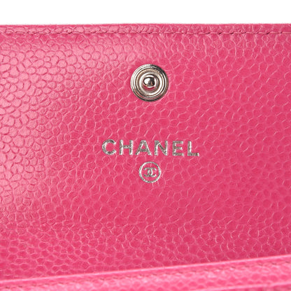 Chanel Caviar Quilted CC Card Holder Pink 5 of 9