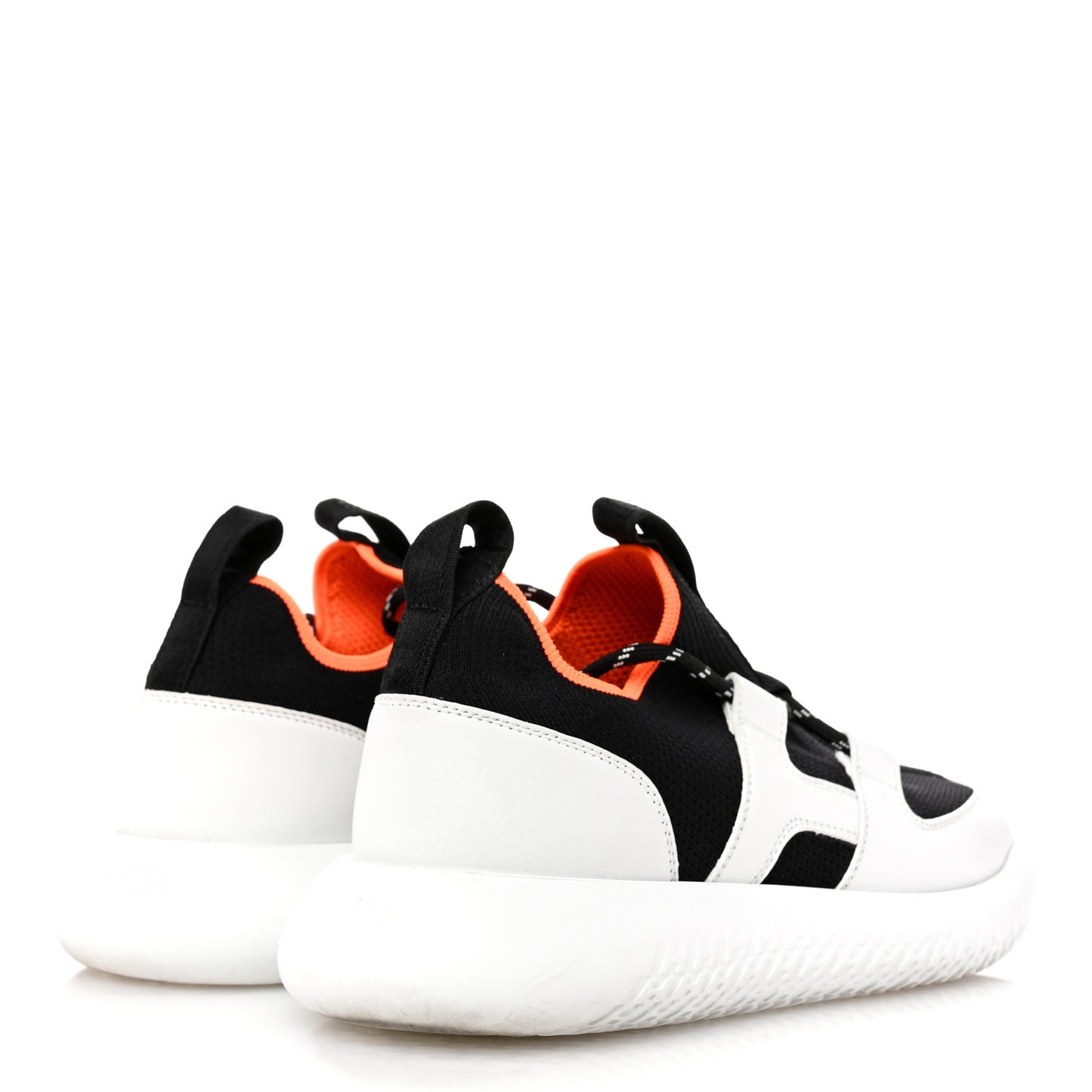 Technical Canvas Calfskin Womens Duel Sneakers 36 White Black