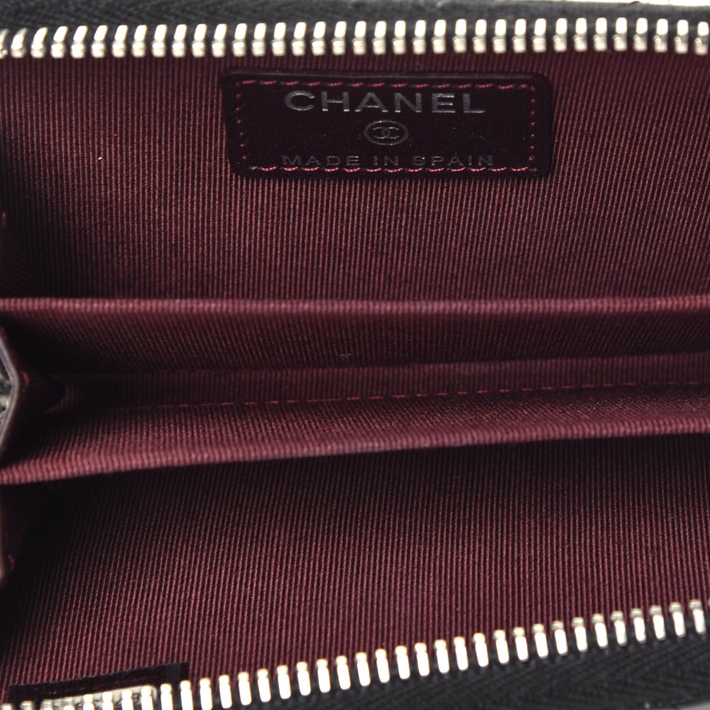 Caviar Quilted Zip Coin Purse Black