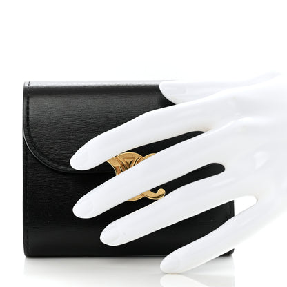 Celine Shiny Smooth Lambskin Small Triomphe Wallet Black 2 of 11