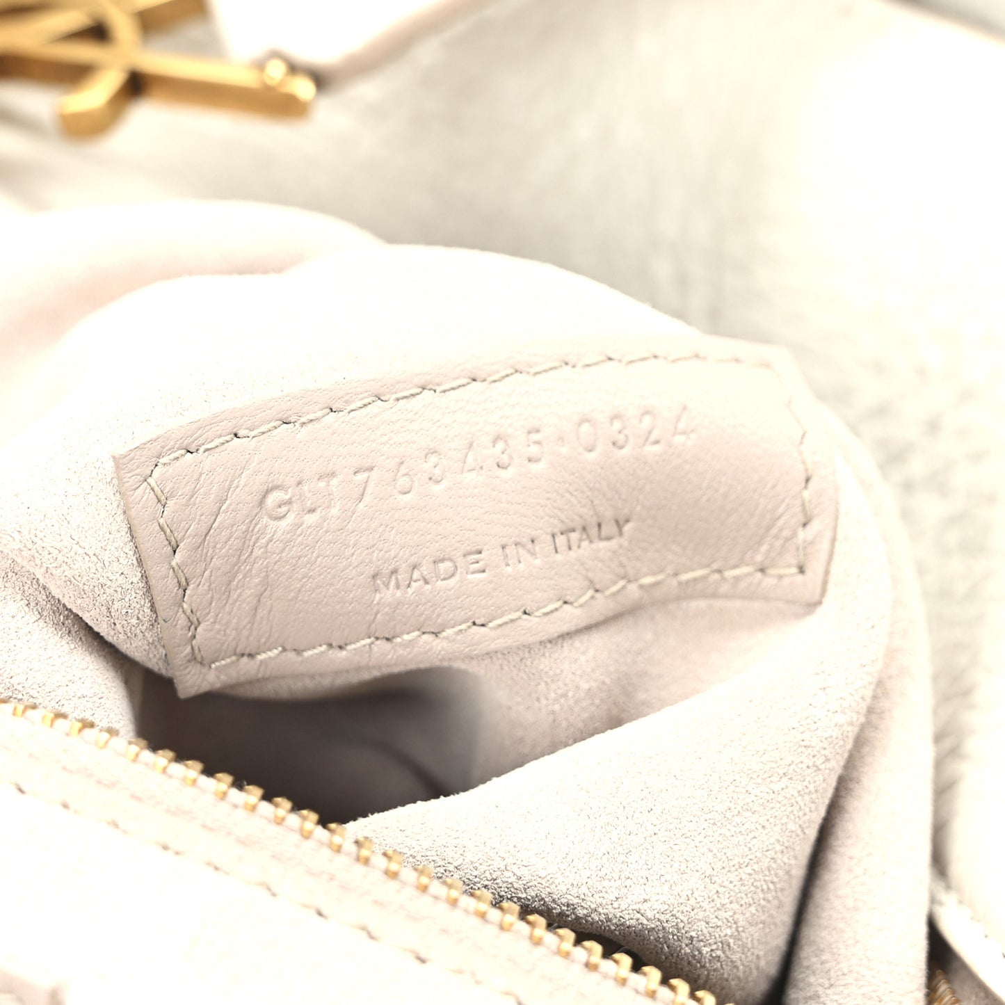 Grained Deerskin Bea Tote Blanc Vintage