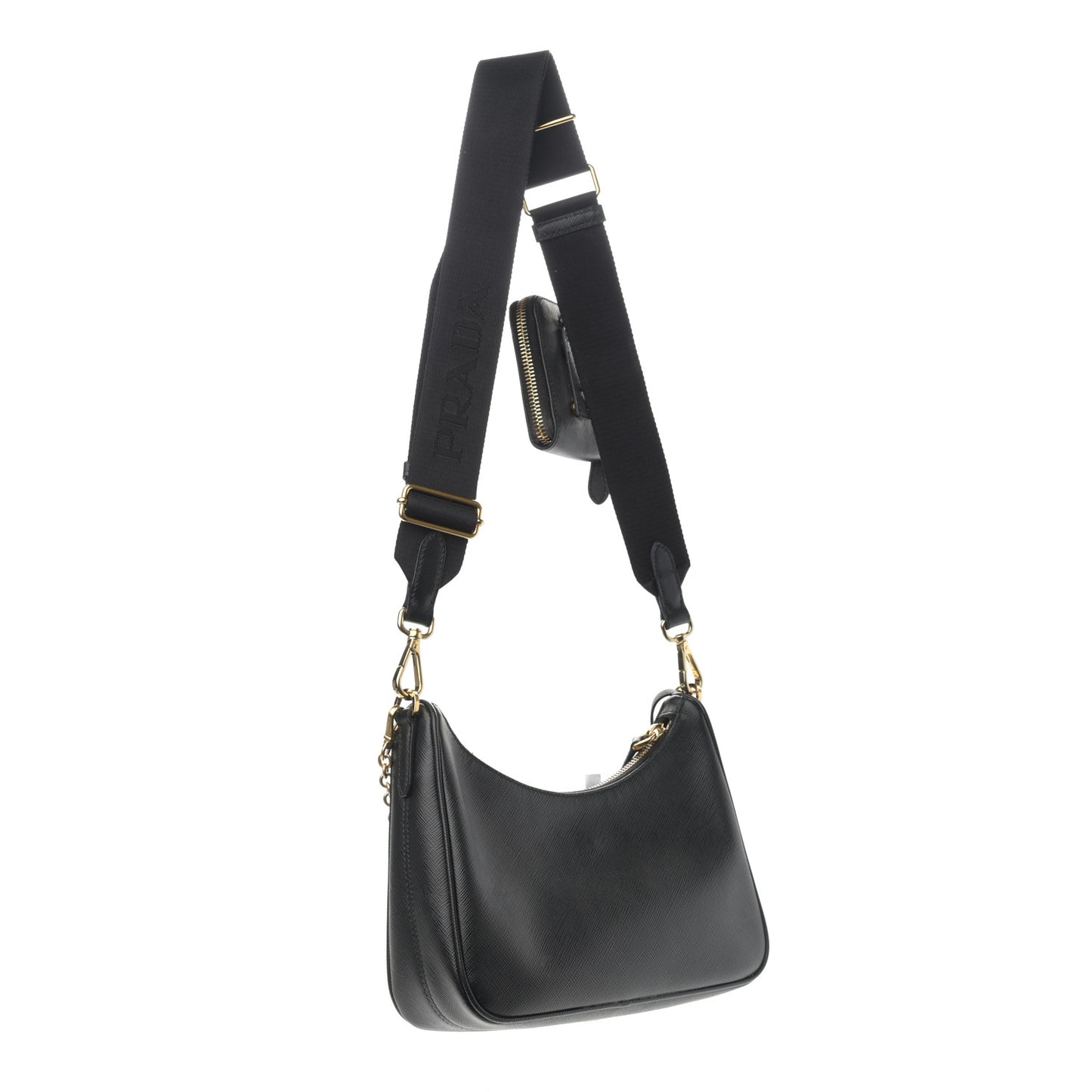 Saffiano Lux Re-Edition 2005 Shoulder Bag Black