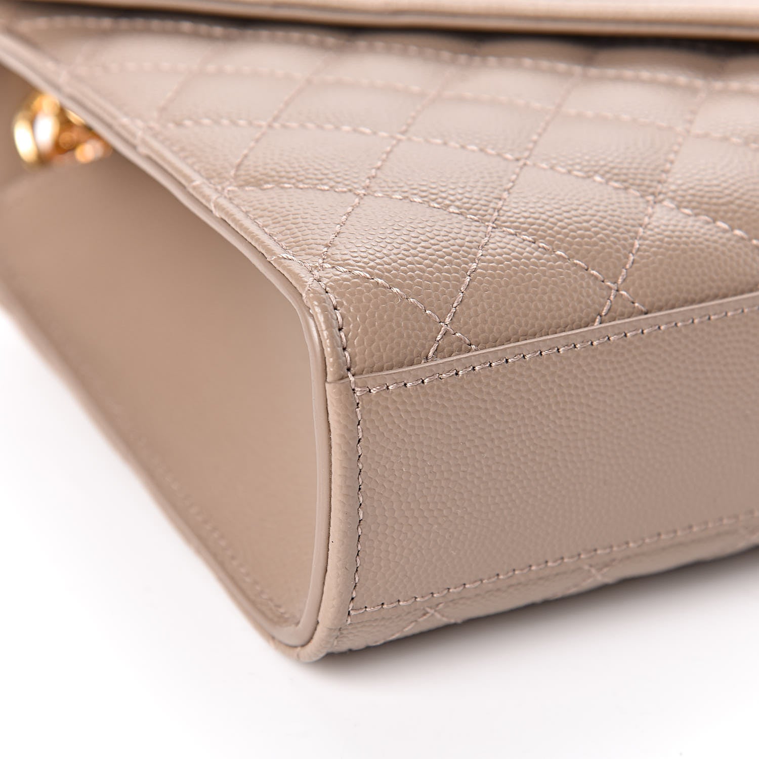 Saint Laurent Grain De Poudre Textured Mixed Matelasse Medium Triquilt Monogram Satchel Taupe 5 of 11