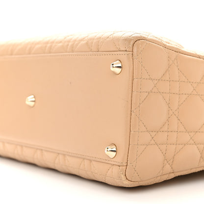 Christian Dior Lambskin Cannage Large Lady Dior Beige 10 of 13