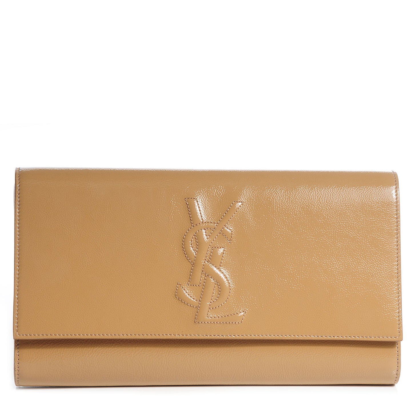 Patent Leather Belle de Jour Clutch Nude