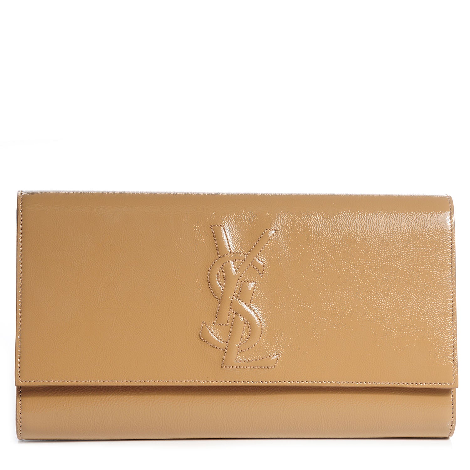 Saint Laurent Patent Leather Belle de Jour Clutch Nude 1 of 7
