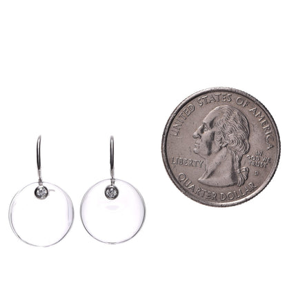 Tiffany Platinum Diamond Elsa Peretti Rock Crystal Disc Earrings 2 of 4