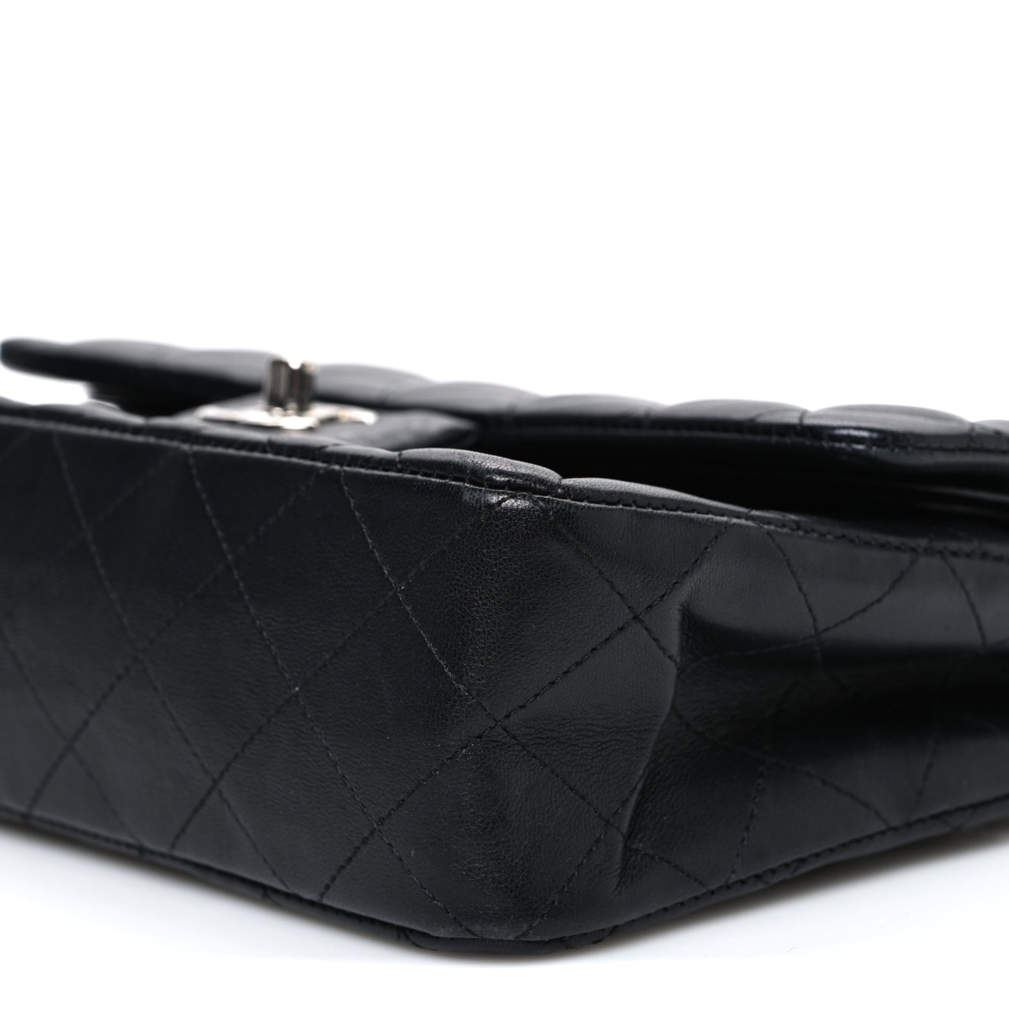 Lambskin Quilted Small Double Flap Black