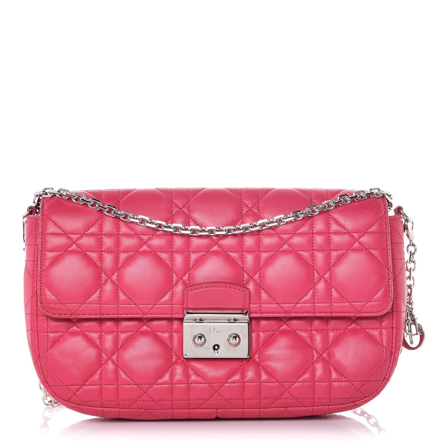 Christian Dior Lambskin Cannage Miss Dior Promenade Pouch Fuchsia 1 of 16