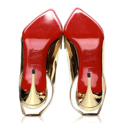 Christian Louboutin Rete Specchio Frescobella 70 Pumps 36 Gold 4 of 5