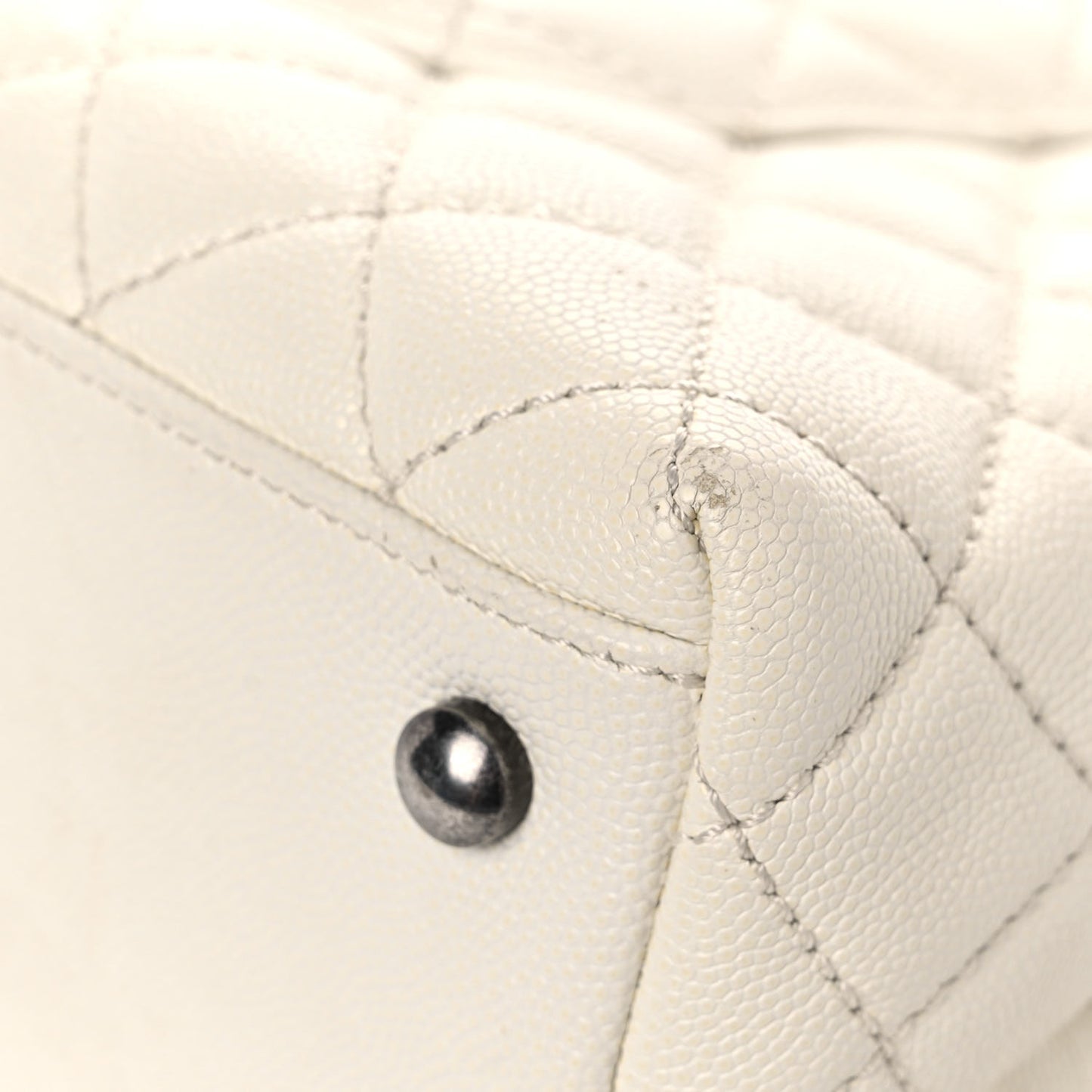 Caviar Lizard Quilted Small Coco Handle Flap Ivory