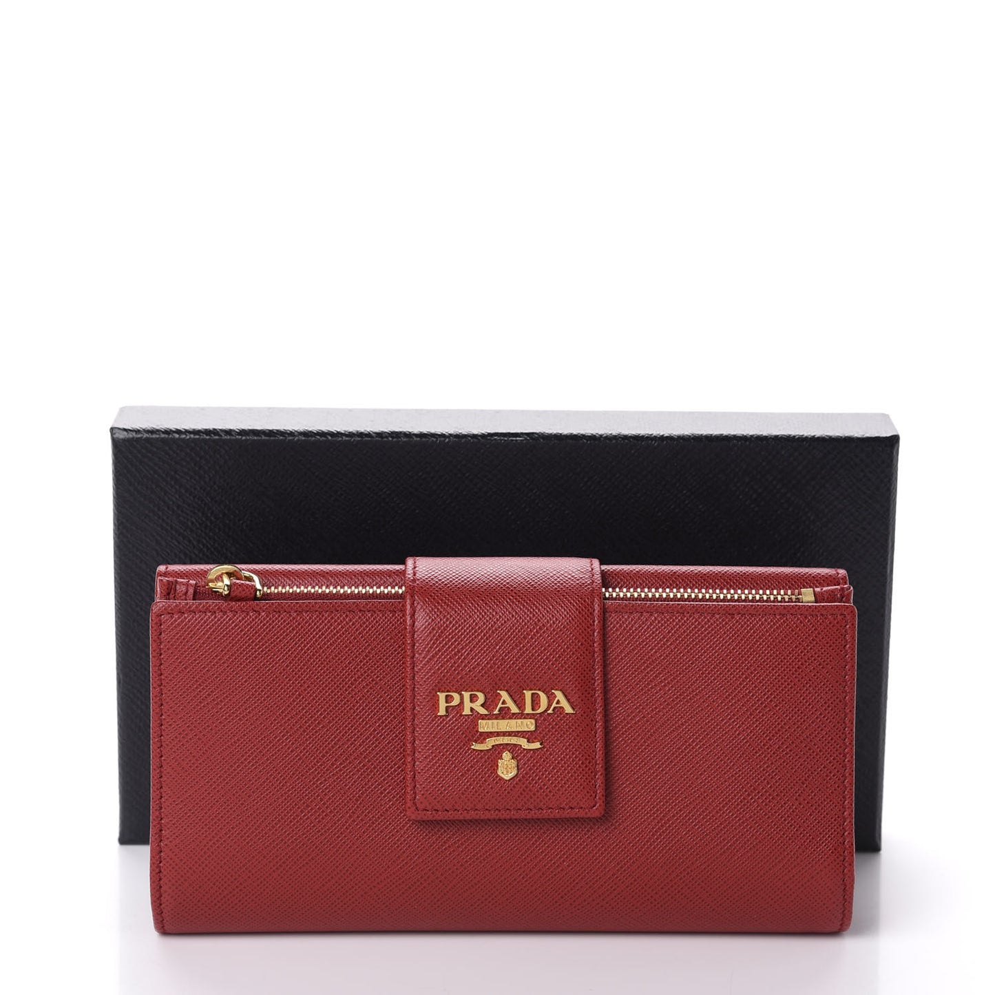 Saffiano Metal Tab Wallet Fuoco