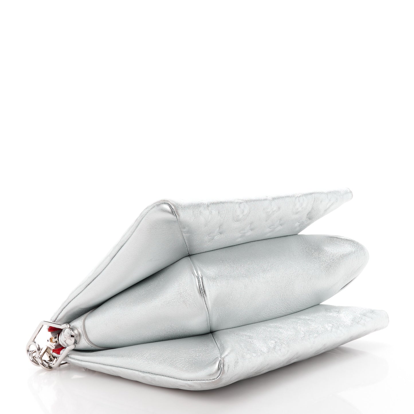 Metallic Lambskin Embossed Monogram Coussin BB Silver