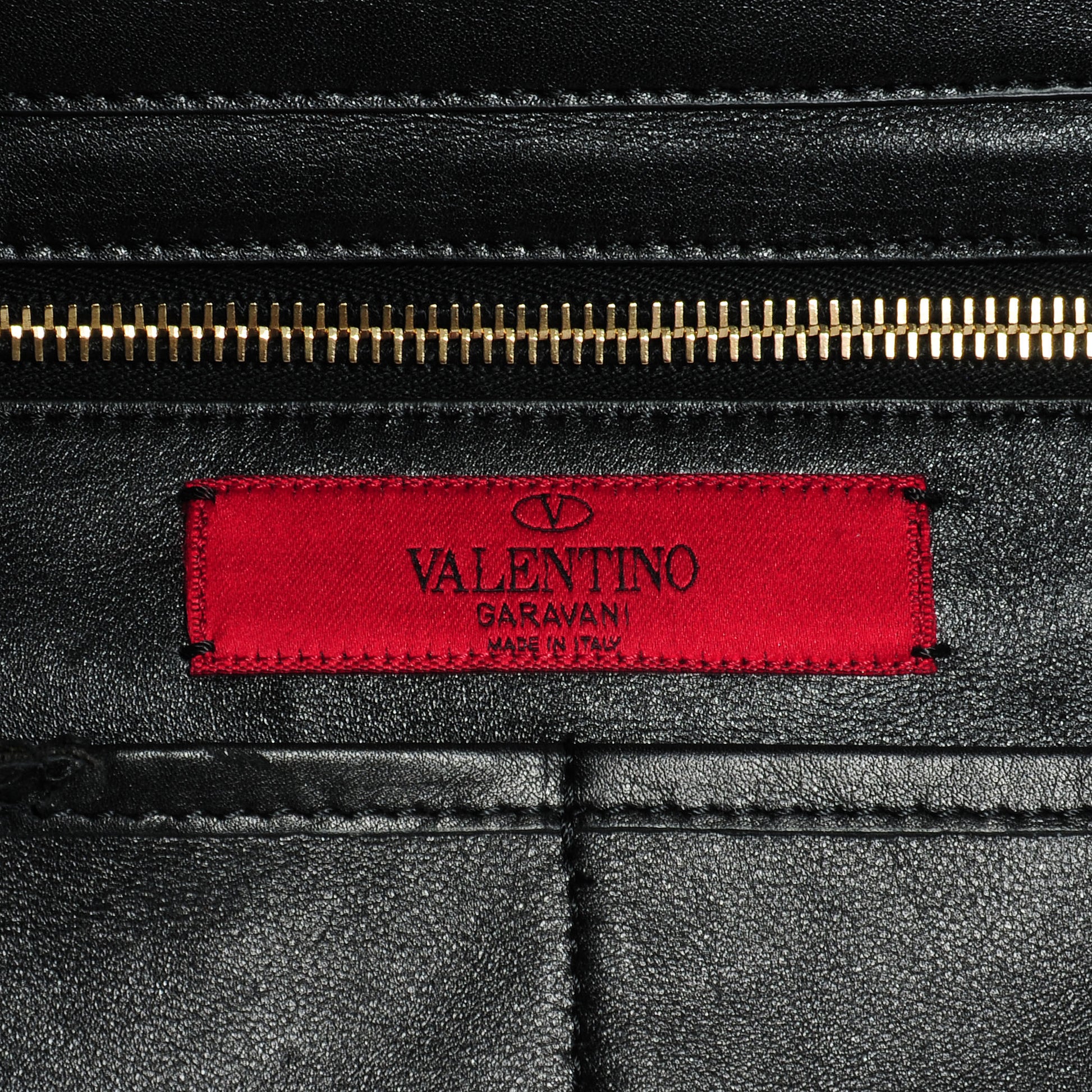 Valentino Garavani Vitello Medium Rockstud Tote Black 7 of 8