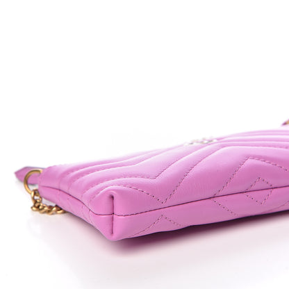 Gucci Calfskin Matelasse Mini GG Marmont Chain Bag Candy Mousse 9 of 11