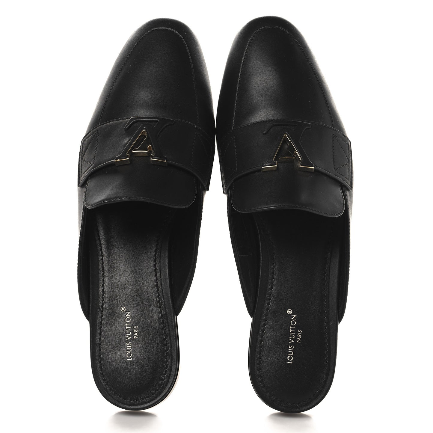 Calfskin LV Mare Open Back Loafers 40 Black