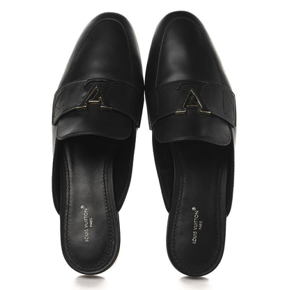 Louis Vuitton Calfskin LV Mare Open Back Loafers 40 Black 2 of 9