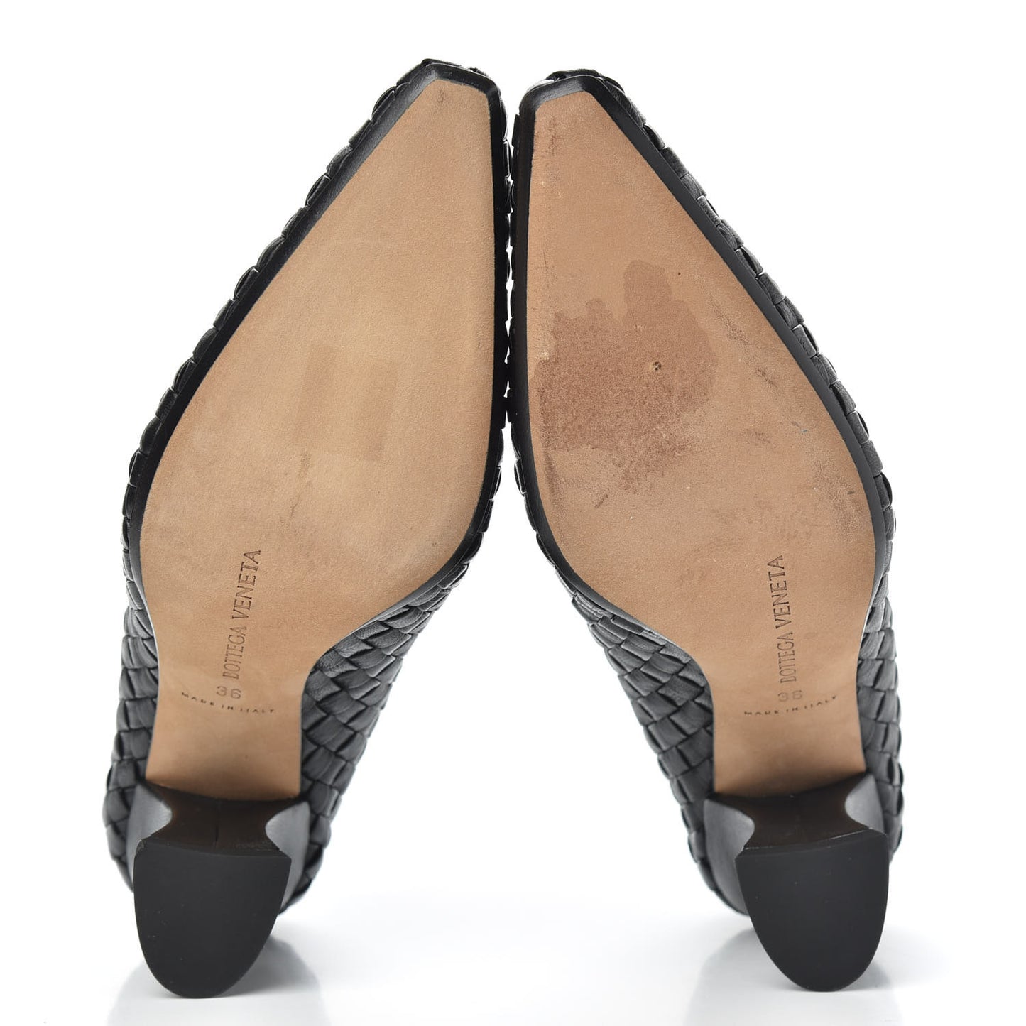 Nappa Intrecciato Almond Pumps 36 Black