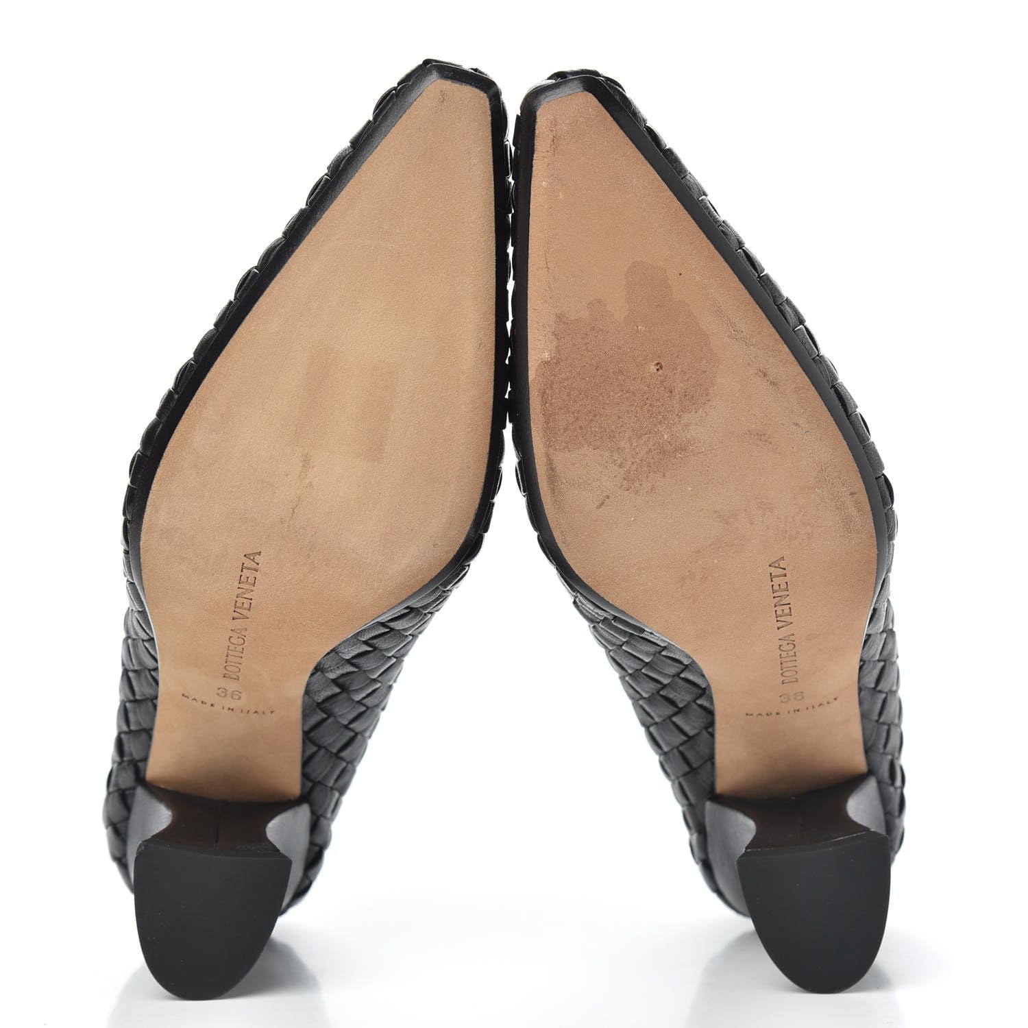 Bottega Veneta Nappa Intrecciato Almond Pumps 36 Black 5 of 11