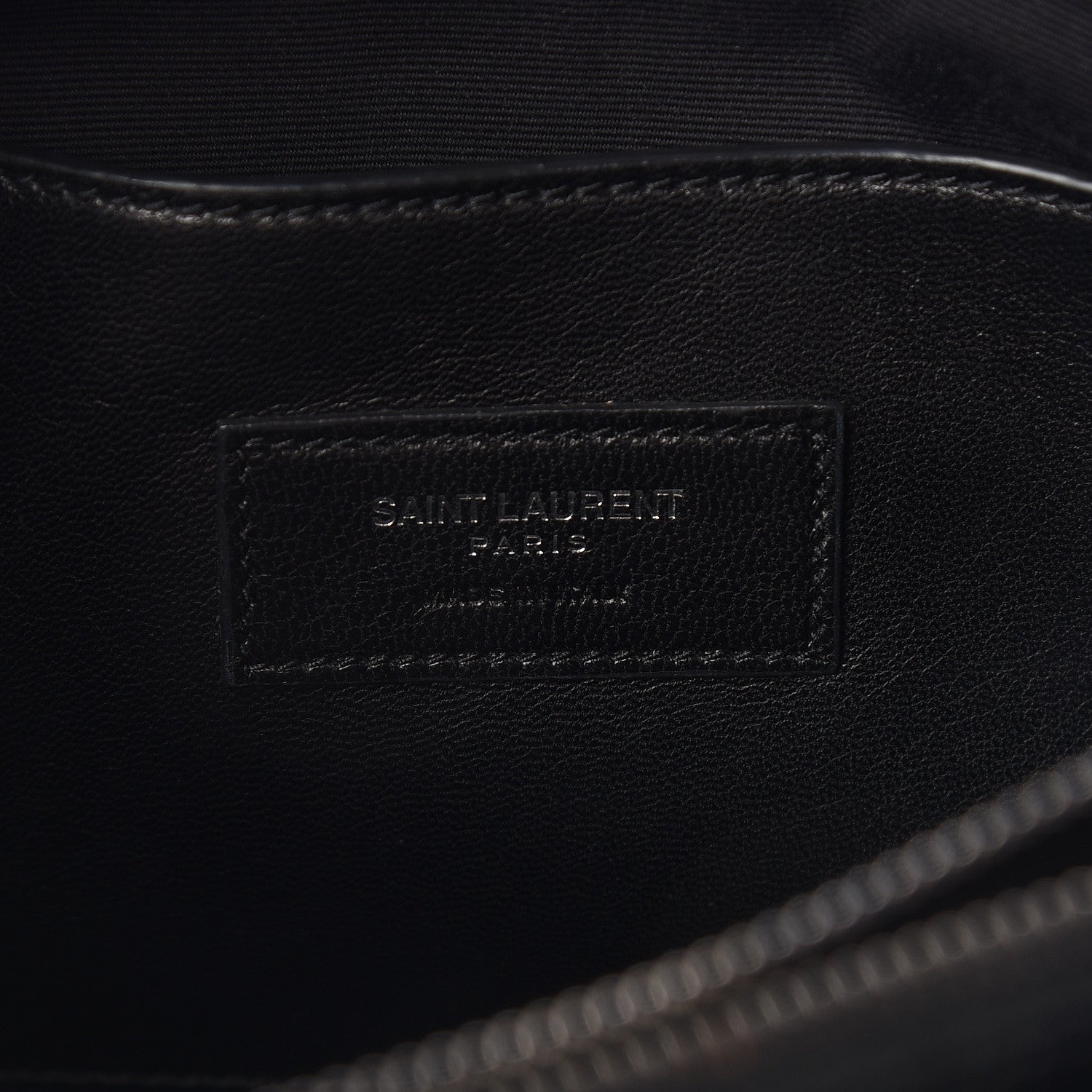 Saint Laurent Calfskin Crocodile Embossed Medium West Hollywood Monogram Fold-Over Black 6 of 16